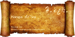 Hanga Éva névjegykártya